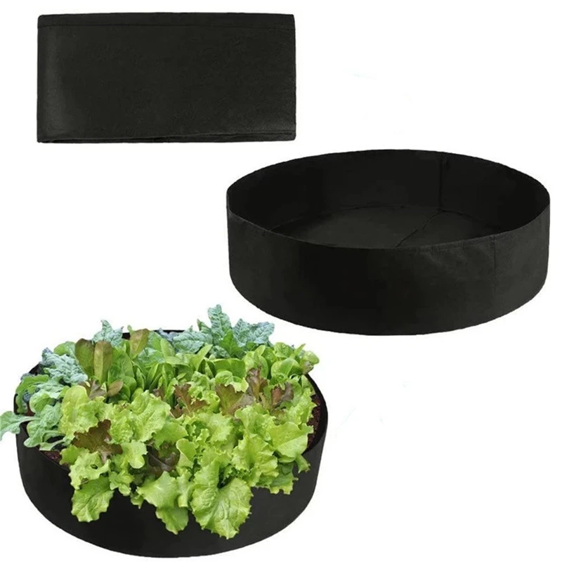 

Round Breathable Plants Grow Bags Container Felt Fabric Planting Container for Plants Raised Garden Bed