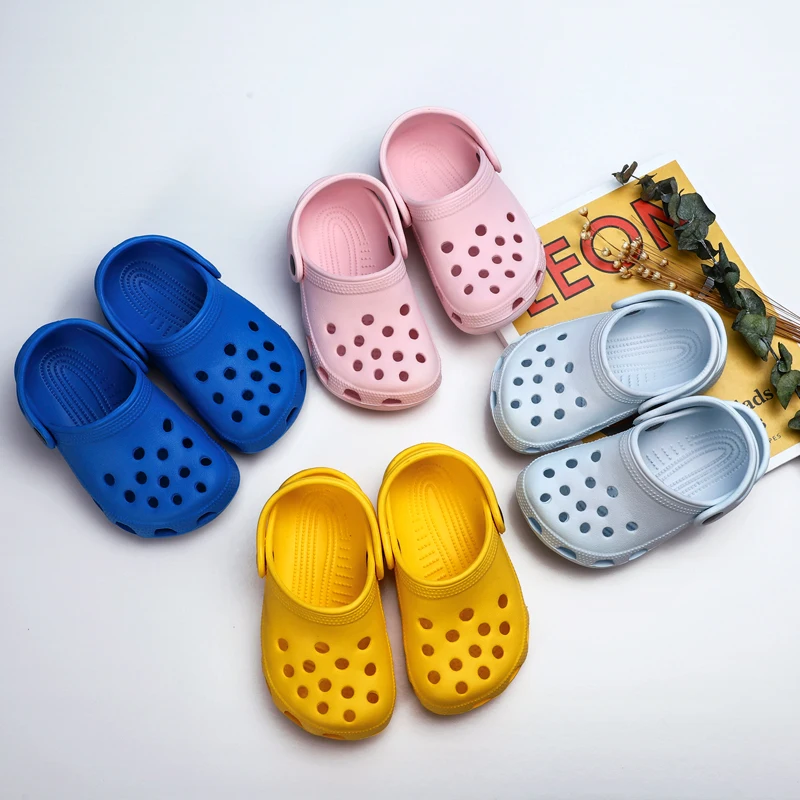 

New 2021 summer kids children's clogs baby pink girls classic cross clog shoes eva summer boy beach footwear wholesale, Pink,green,white