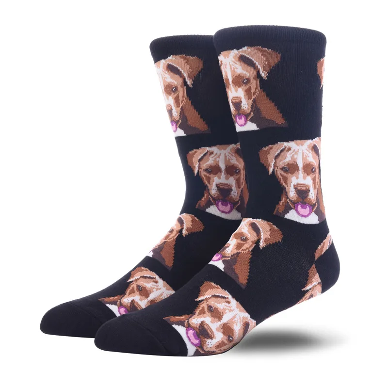 

knitted jacquard checked cotton socks customized