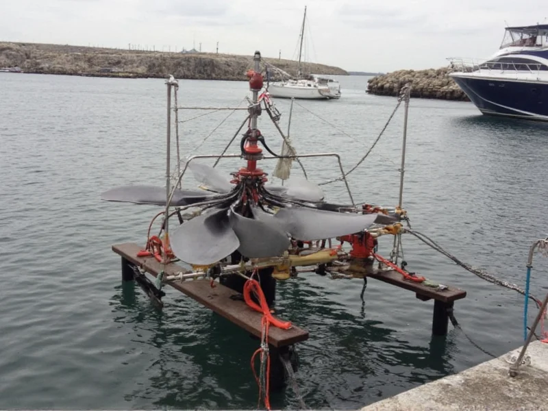 DIY underwater thruster propeller mounted on test rig