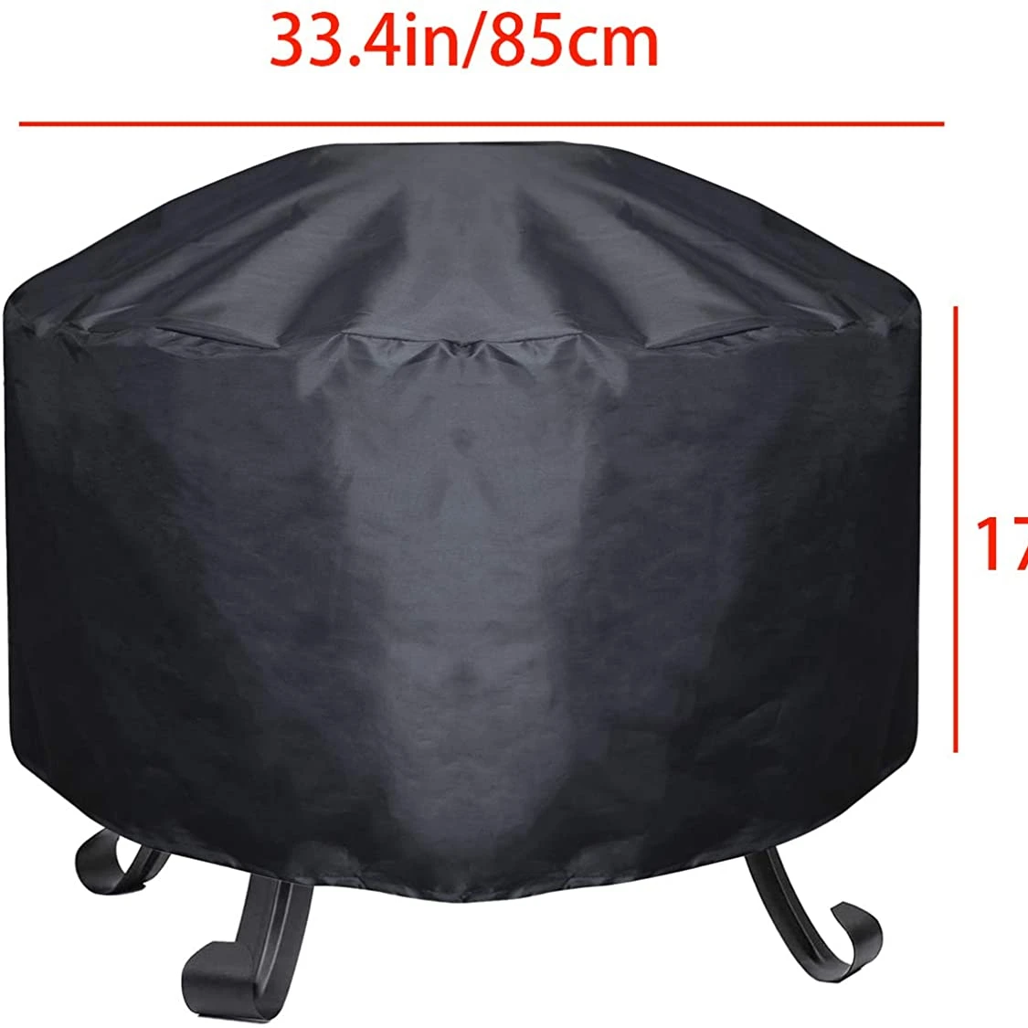 

Round Park Heater Durable Cover Patio Waterproof Fireplace Cover 210D Oxford Fabirc Backyard Firepit Bowl BBQ Gas Grill Protect, Black