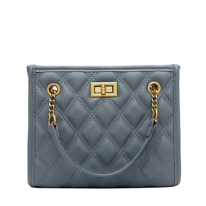 

Elegant Women Handbag With Embroidered Grid Wholesale Shoulder Hand Bag With Metal Chain Ladies Cross Body Side Bag Y16076, Accept customized color