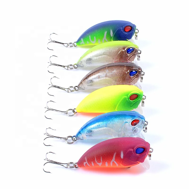 

51mm 7.2g Hard ABS Plastic Crankbaits Fishing Lures for Bass and Pike, 6 colors