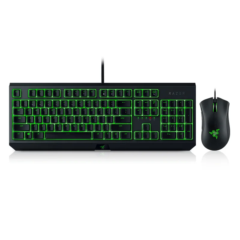 

Razer Mechanical Gaming Keyboard with Green Mechanical Switches Tactile & Clicky Green LED Backlighting for gaming, Black