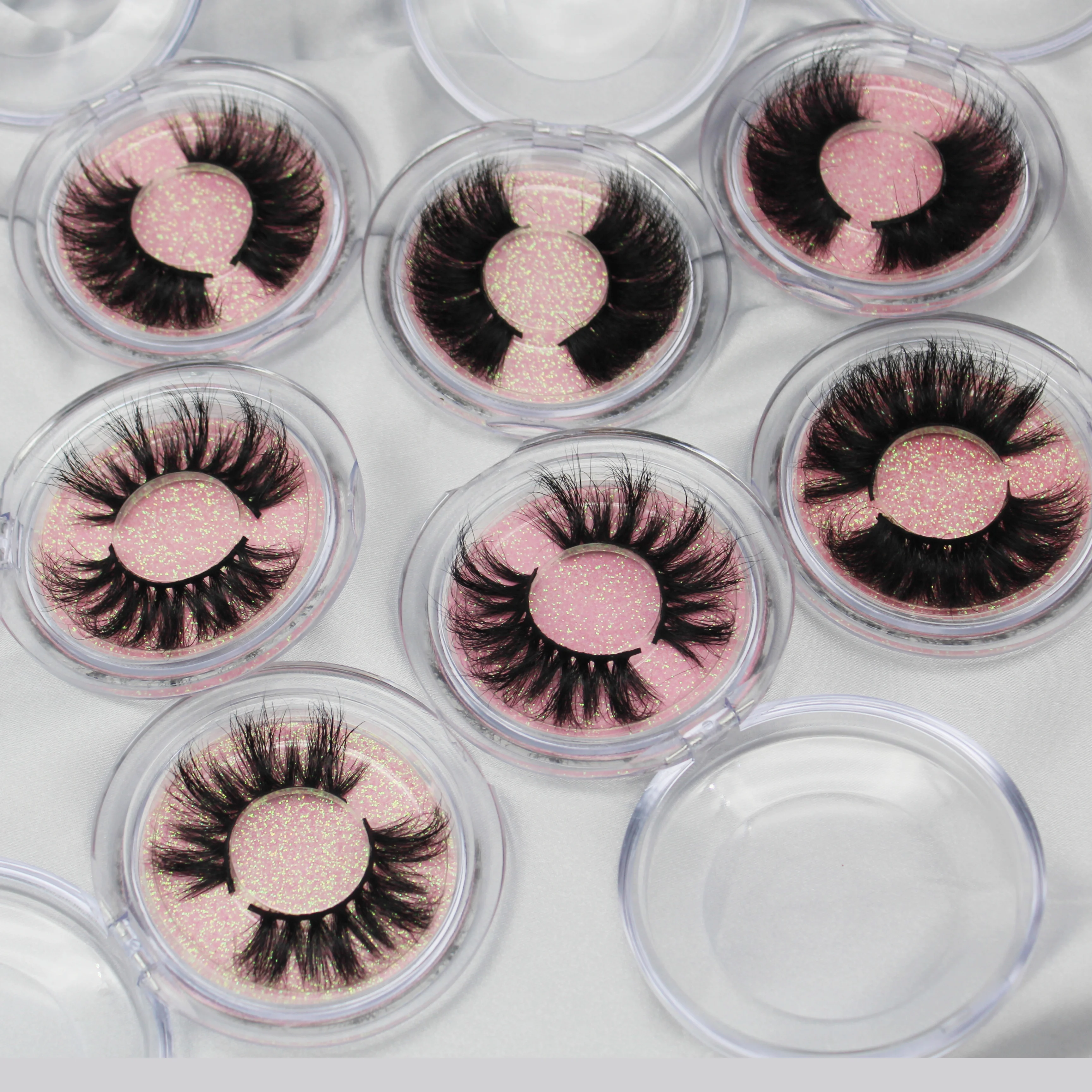 

Best Sellers 2021Siberian Mink Vendor 20-25Mm 3D Fluffy Real Mink Eyelashes With lash packaging, Natural black