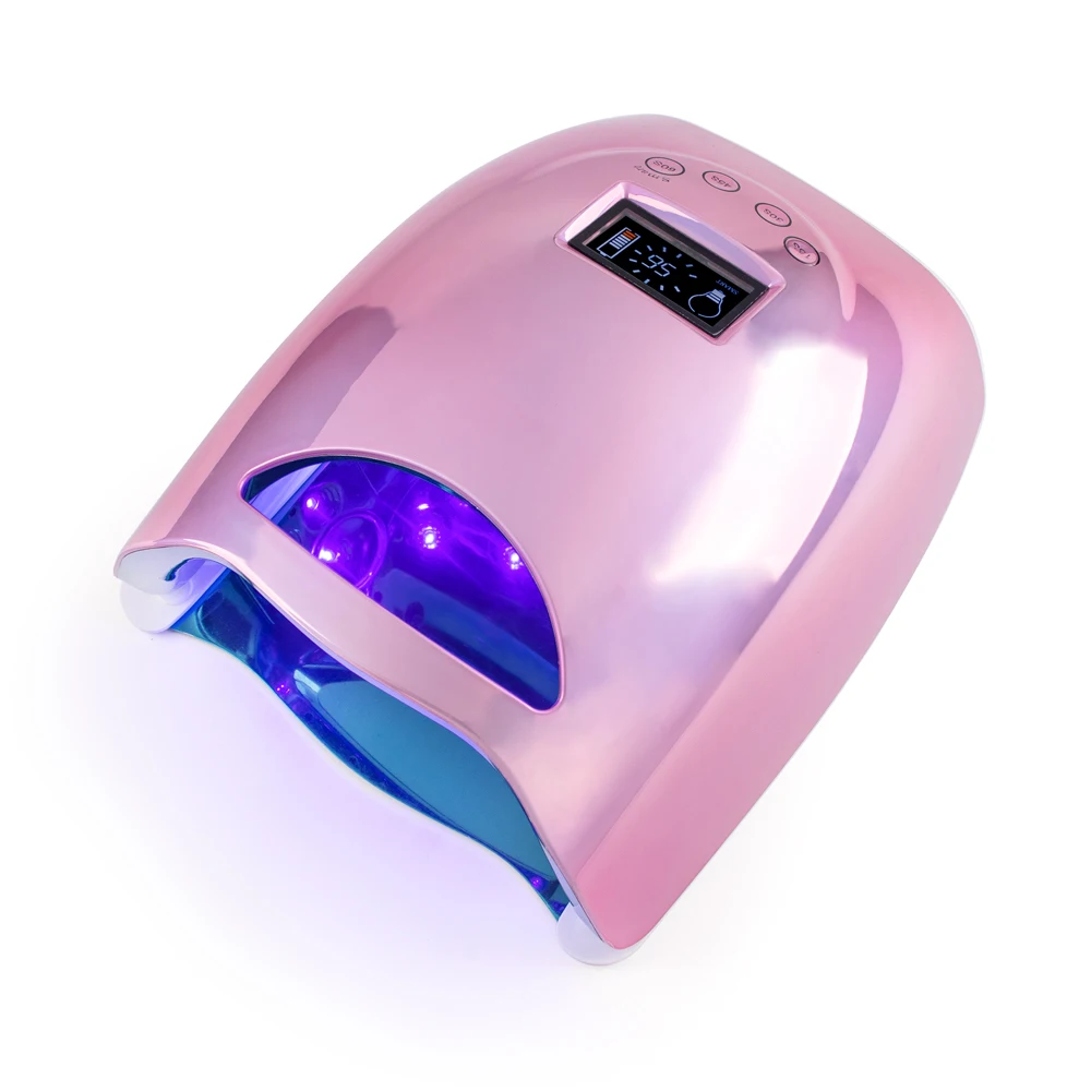 

2022 Best Quality Wireless Magic Pink Nail Gel Polish Dryer Cordless Rechargeable 48w UV LED Lamp for Professional Salon