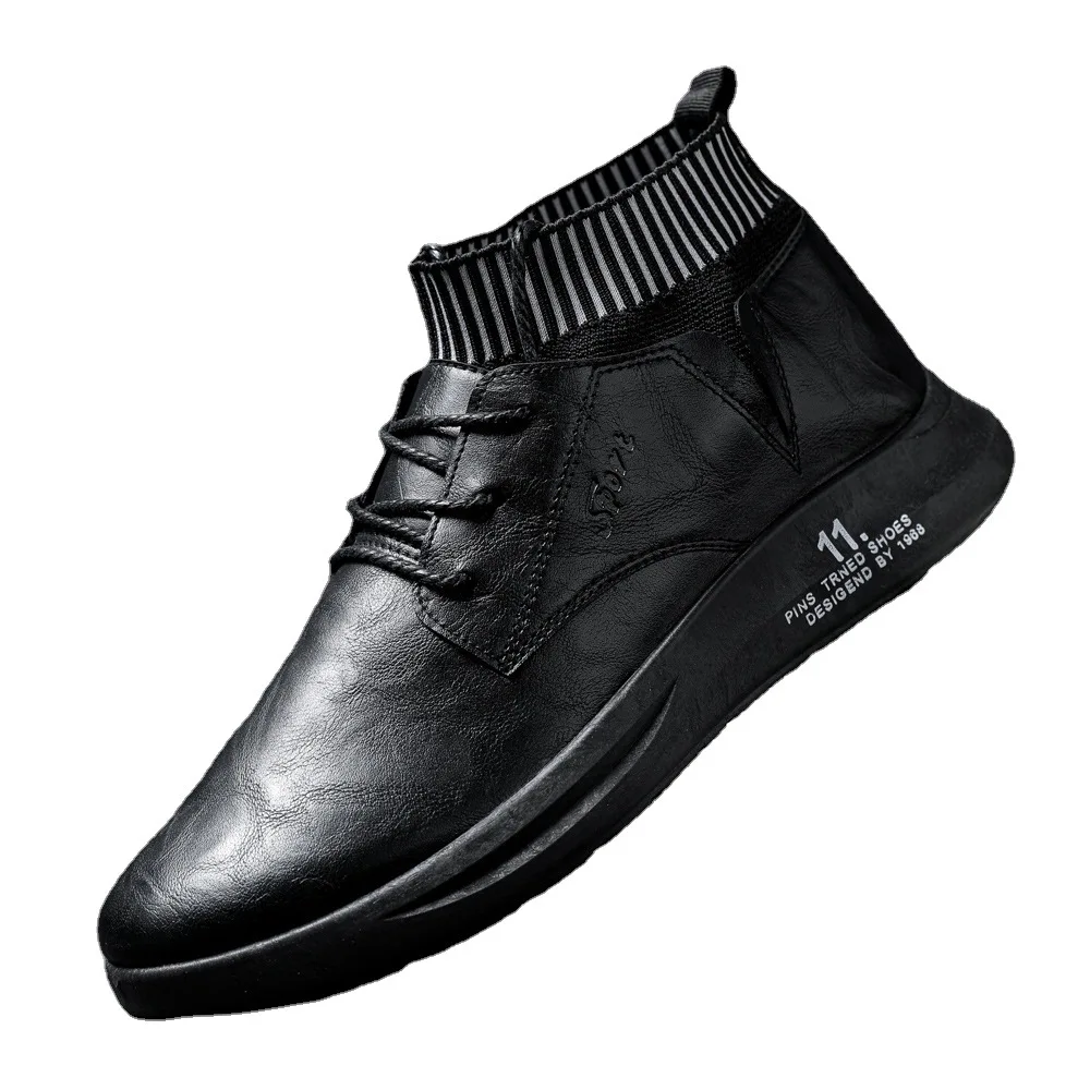 

2021 Wholesale Leather Casual Shoes Men Low MOQ Leather Shoes for Men, 2 colors