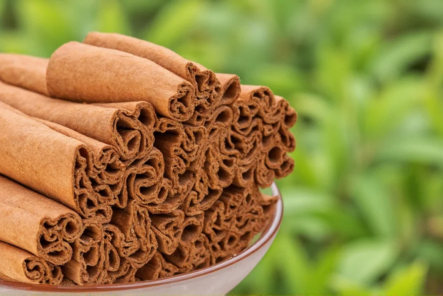 Cinnamomum verum tree with close-up of bark being harvested for cinnamon production