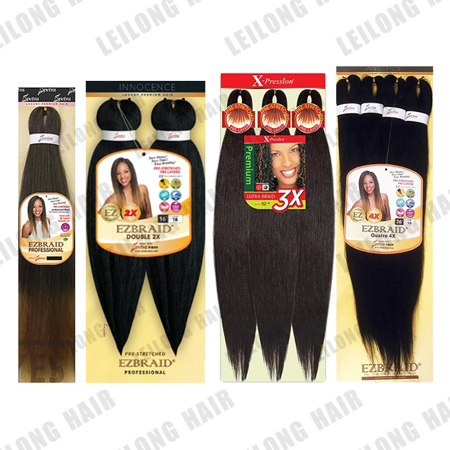 

Pre-Stretched Large Packs Yaki Braid Synthetic Hair Easy Braid Extension Crochet Hair Extensions For Black White Women, Ombre color