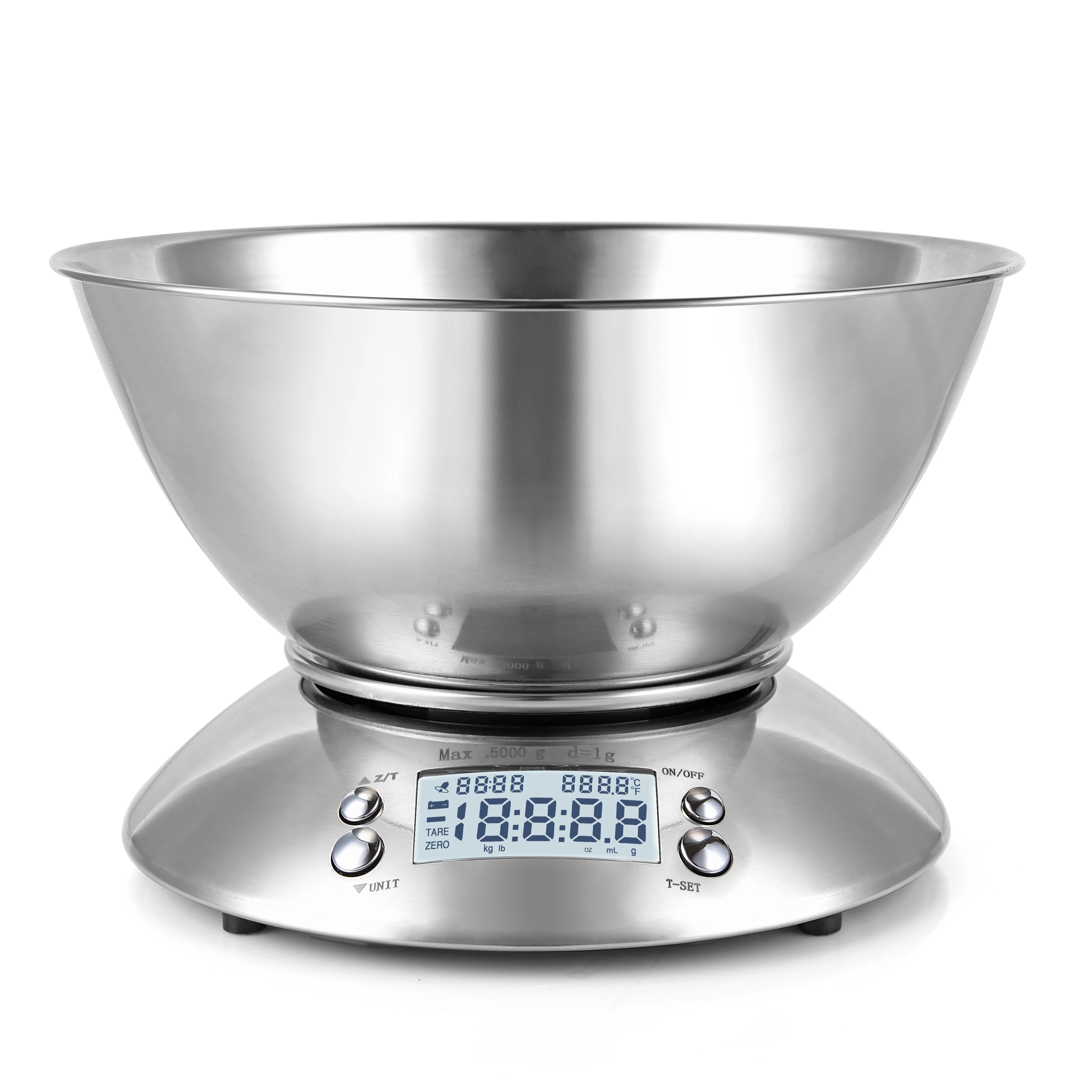 

HYD 5kg 2L bowl Stainless Steel Electronic digital nutrition food weighing kitchen scale, Silver