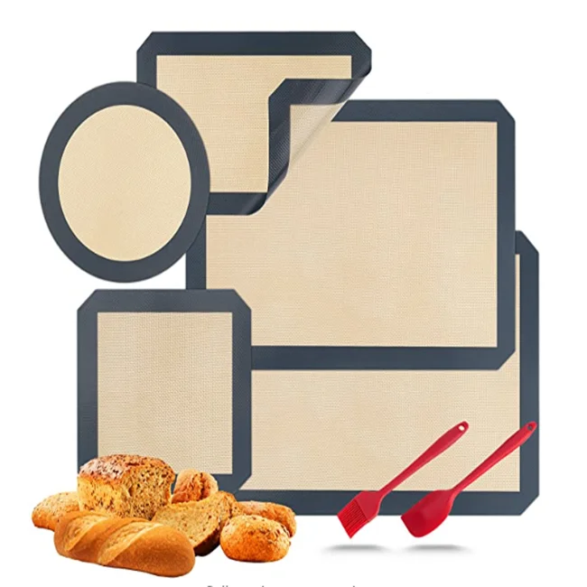 

China gold manufacturer full size customized hot sale eco- friendly non stick silicone baking mat, Red yellow blue etc