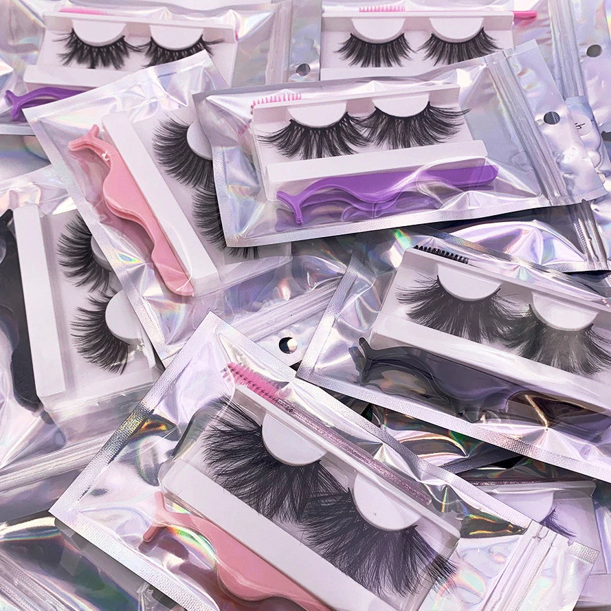 

New 2021 3d mink eyelash vendor customiz box mink 25mm eyelashes vendor, Natural black