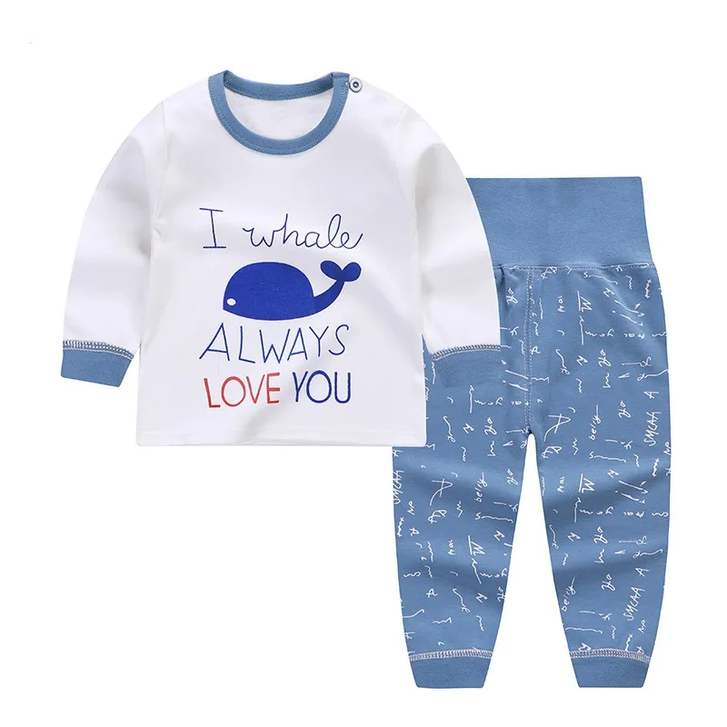 

Newborn baby clothes sets children's clothing wholesale casual spring and autumn baby pullover high waist protection belly pants, Picture