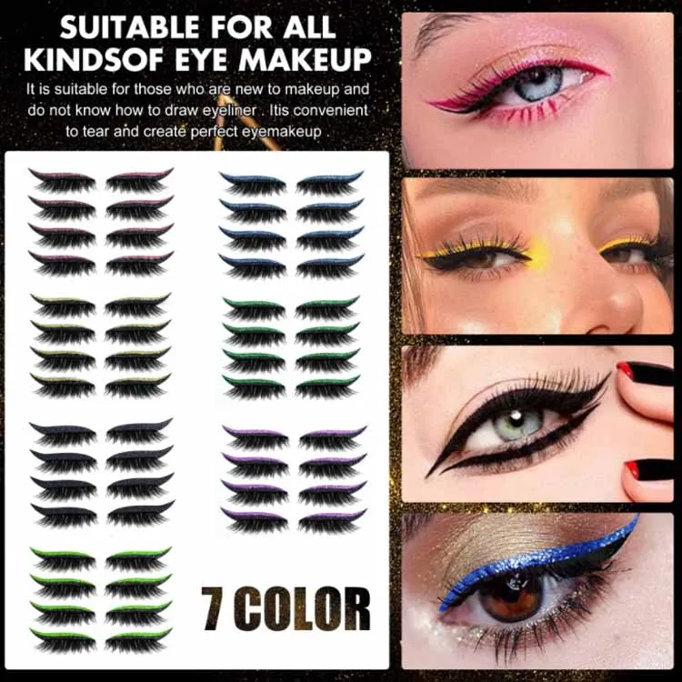 

Top Quality New Cruelty Free Style Private Label Eyelashes Glitter eyeliner with false eyelash sticker, 7 colors