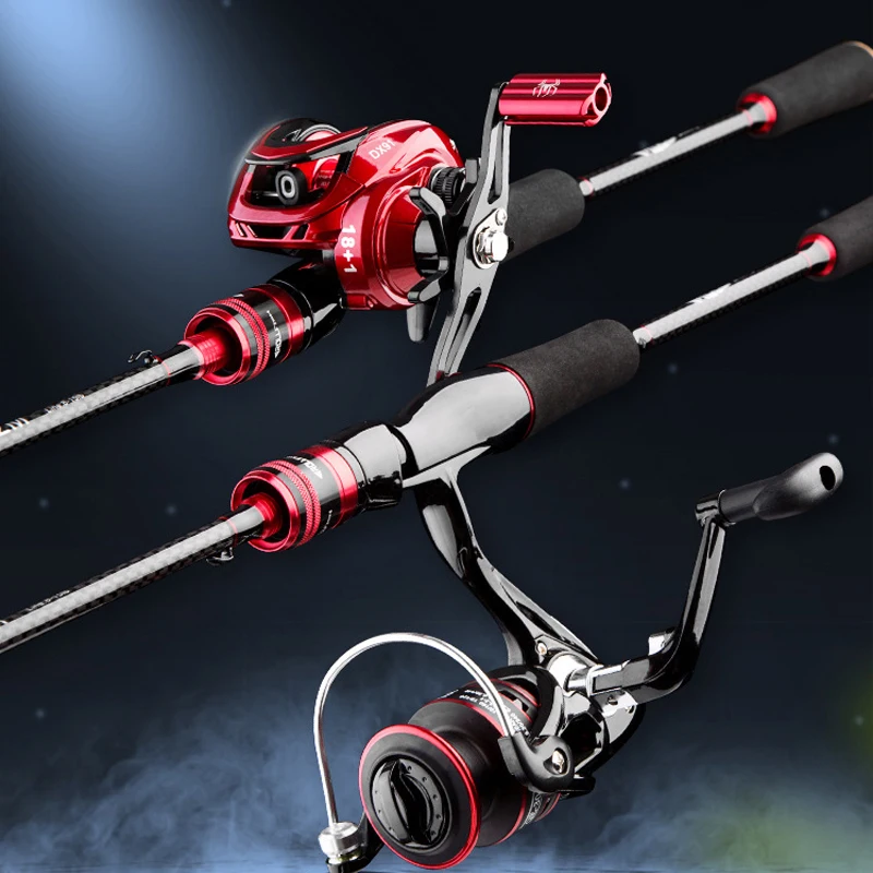 

High Carbon fiber L/M/MH 3 tips Spinning casting lure fishing rod and reel lure combo set full fishing Kit