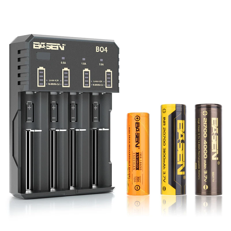 

Basen BO4 with USB AA/AAA Ni-MH/Ni-Cd Lithium ion Rechargeable Battery Charger