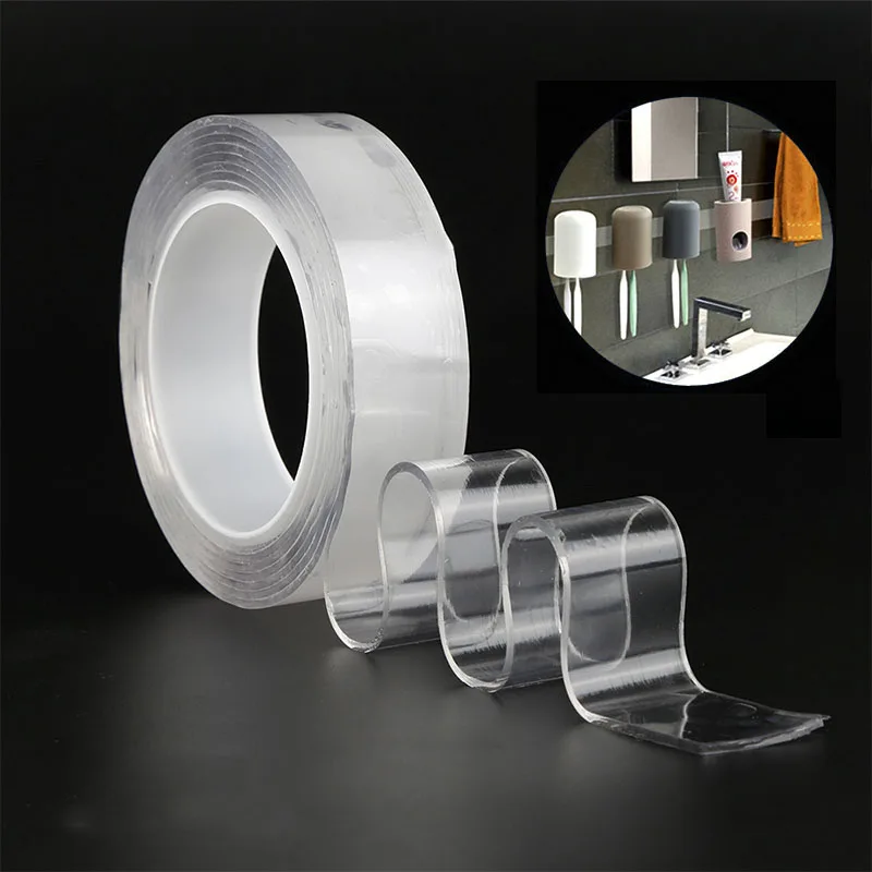 

Double Sided Tape Glue Cleanable Transparent Nano No Trace Waterproof Home