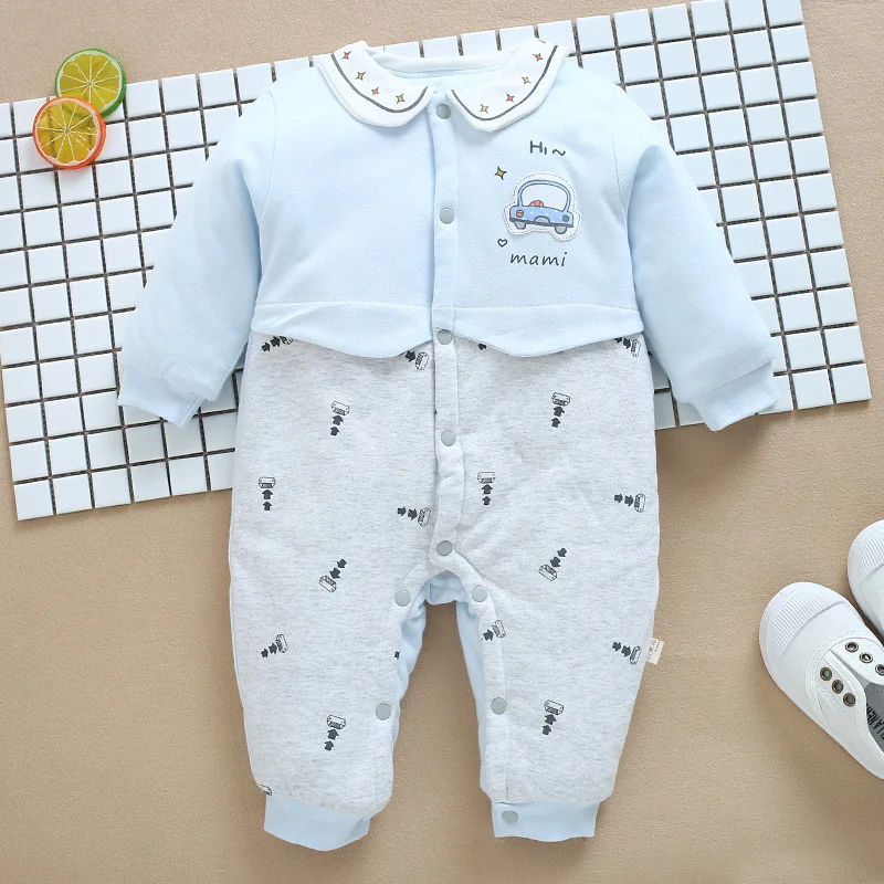 

2019 Newborn Baby Clothes jumpsuit autumn/winter 100%Cotton Baby Clothing Sets thermal cloth Baby Winter Suit Set, Picture shows