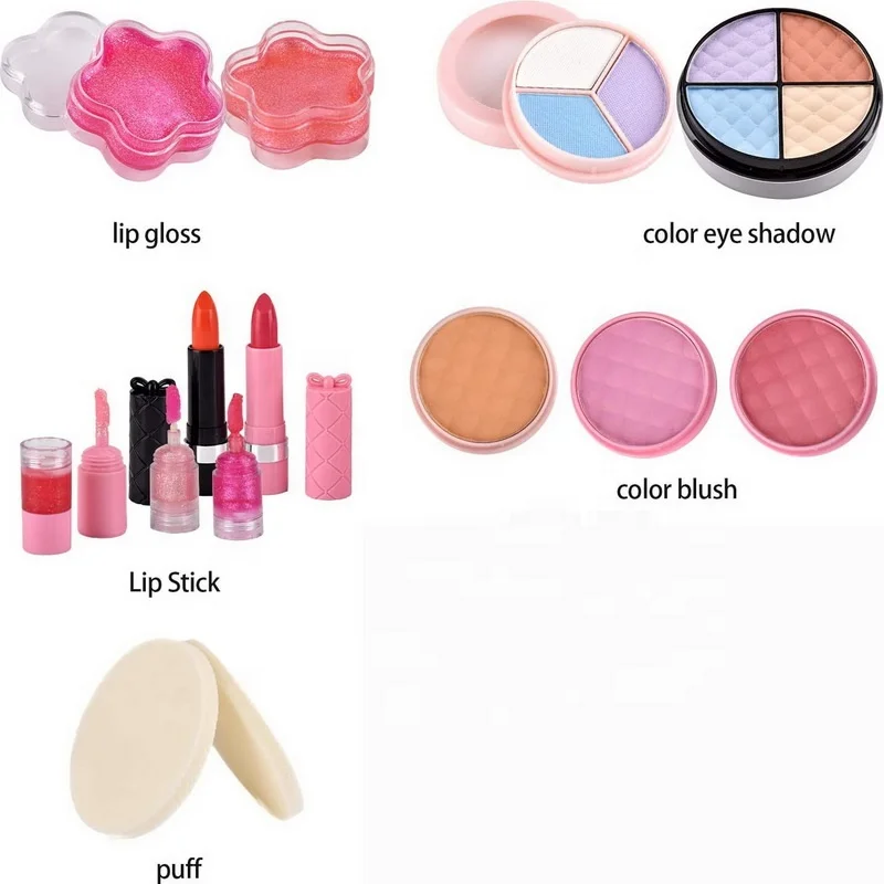 
Amazon hot sale Makeup Toys for Kids,Real Washable Cosmetics Safe & Non-Toxic Beauty Set for Party Christmas Birthday 