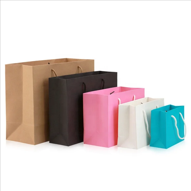 product-Custom Retail Bulk Paper Bags Design Cheap Disposable Shopping Paper Packaging Gift Bag With-1