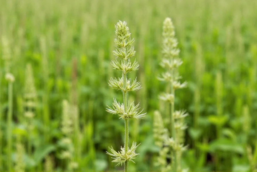 Cumin plant growing in field showing feathery leaves and seed clusters