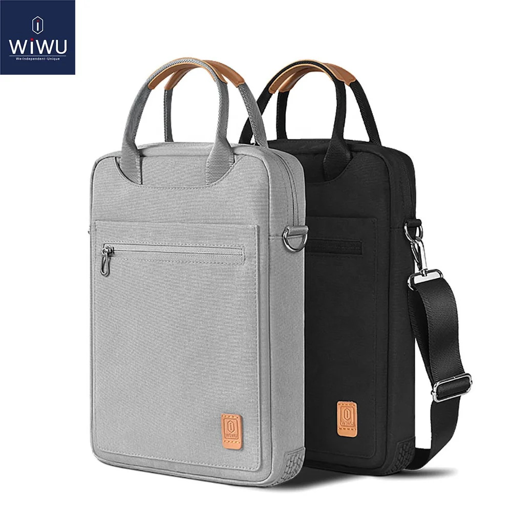 

WIWU Waterproof Tablet Bag for iPad Pro 12.9 Shoulder Bag for Macbook Air Pro 13 2020 2021 Laptop Bag Case, Gray/black