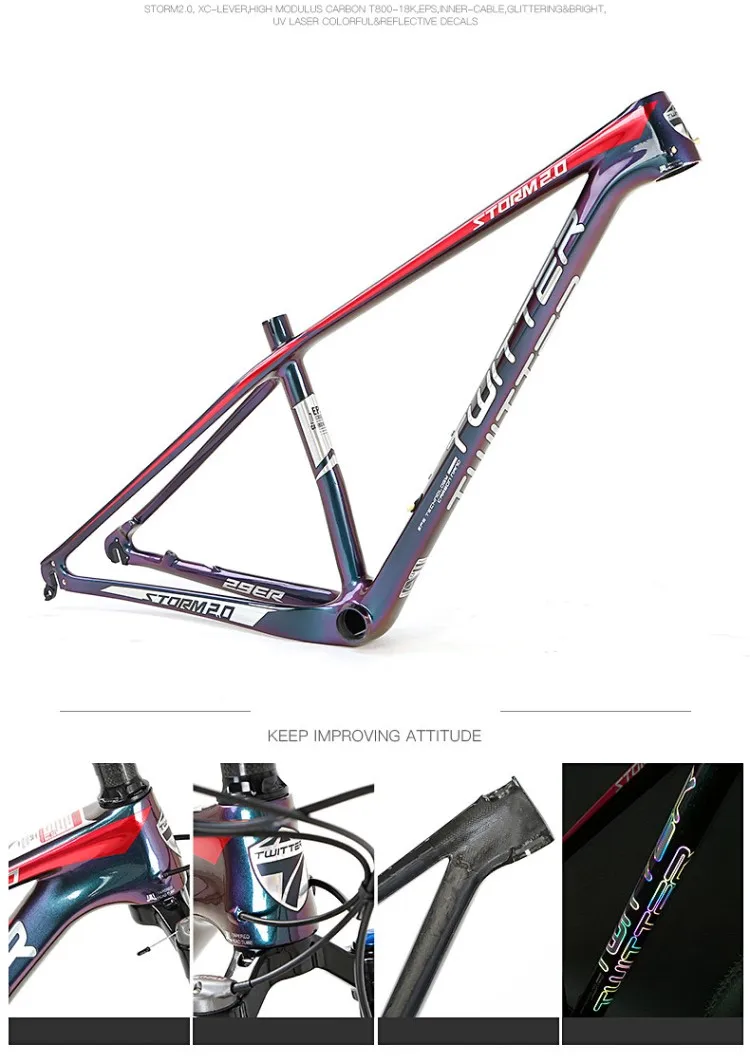 Hot Sale Wholesale TWITTER Storm2.0 Carbon Fiber Mountain Bike RS-13S/SRA M NX-11S Adult Bicycle 29er