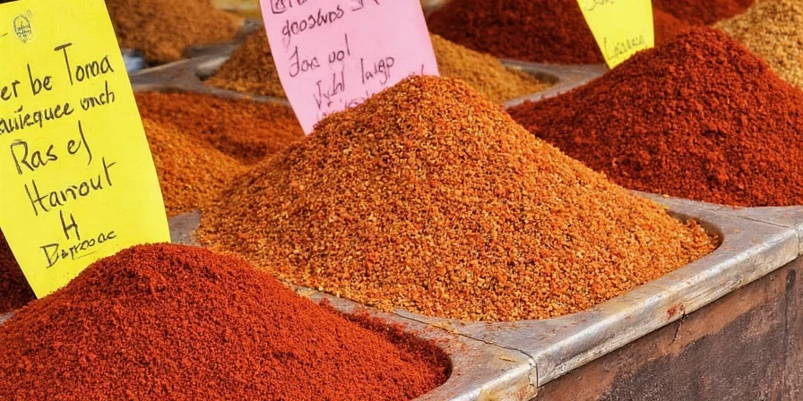 DIY homemade Ras el Hanout spices in a mason jar