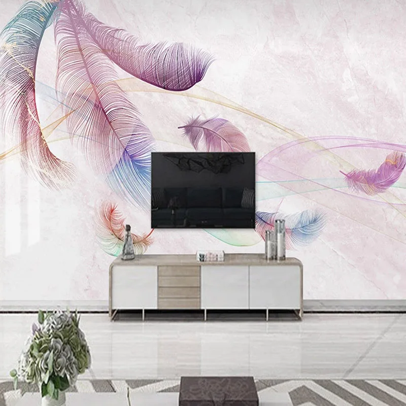 Custom Photo Wallpaper Pink Feather 3d Abstract Smoke Large Mural Living  Room Tv Background Wall Art Marble Waterproof Wallpaper - Buy Marble Wall  Paper,Imprimante Mural,Bird Wallpaper Product on 