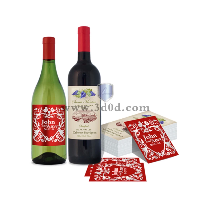 China quality manufacture custom printing wine glass bottle label roll hot sale