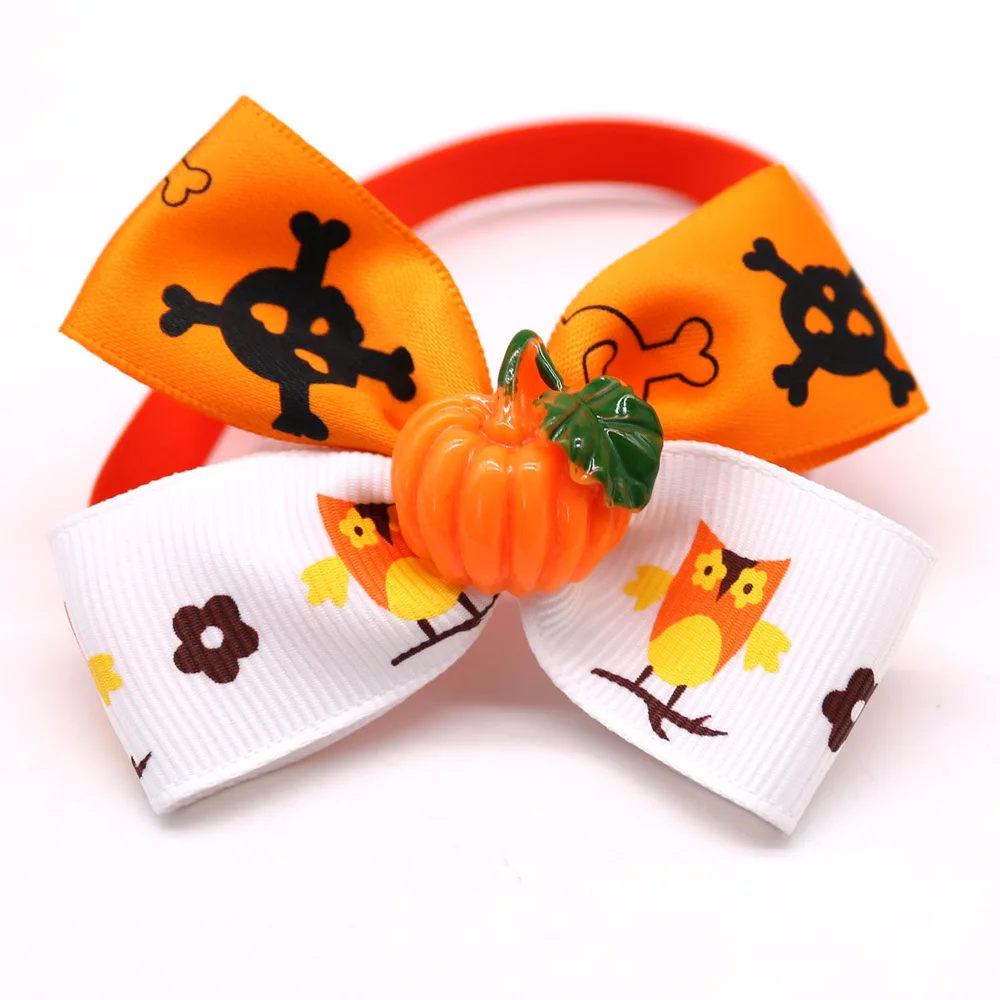 

Wholesale Multicolor Halloween Holiday Pet Dog Collar Bow Tie High Quality Adjustable Pet Small Dog Bow Tie