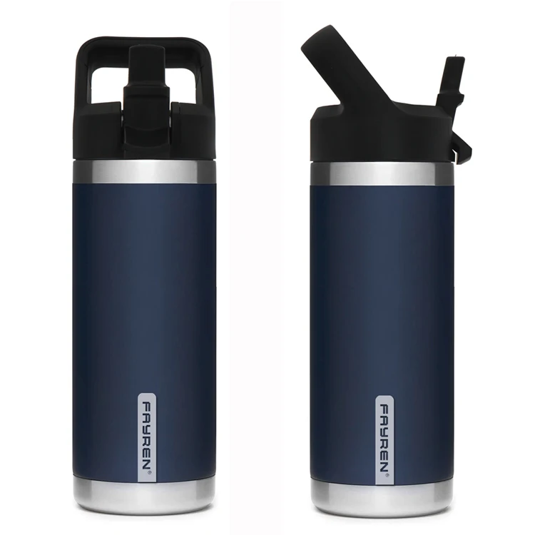

fayren thermos drinkware double wall stainless steel 304 leak proof vacuum insulated hot sport water bottle with Straw lid, Customized color