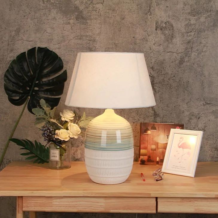 

ceramic material bedside table lamp and lamp table for indoor room