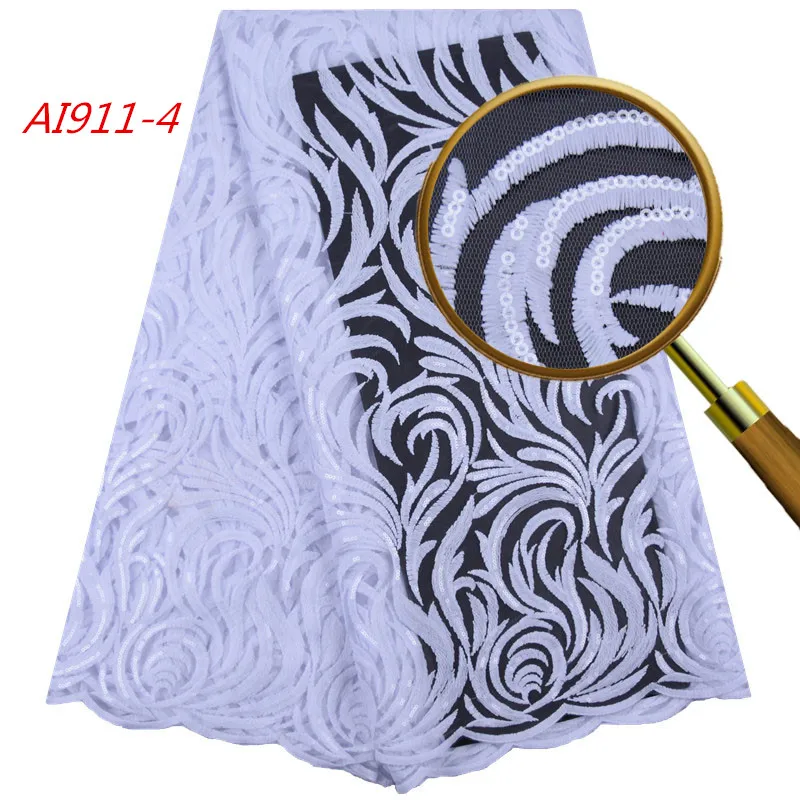 

1736 Free Shipping White Color African Lace Fabric Beaded Sequined Lace Fabric Market In Dubai