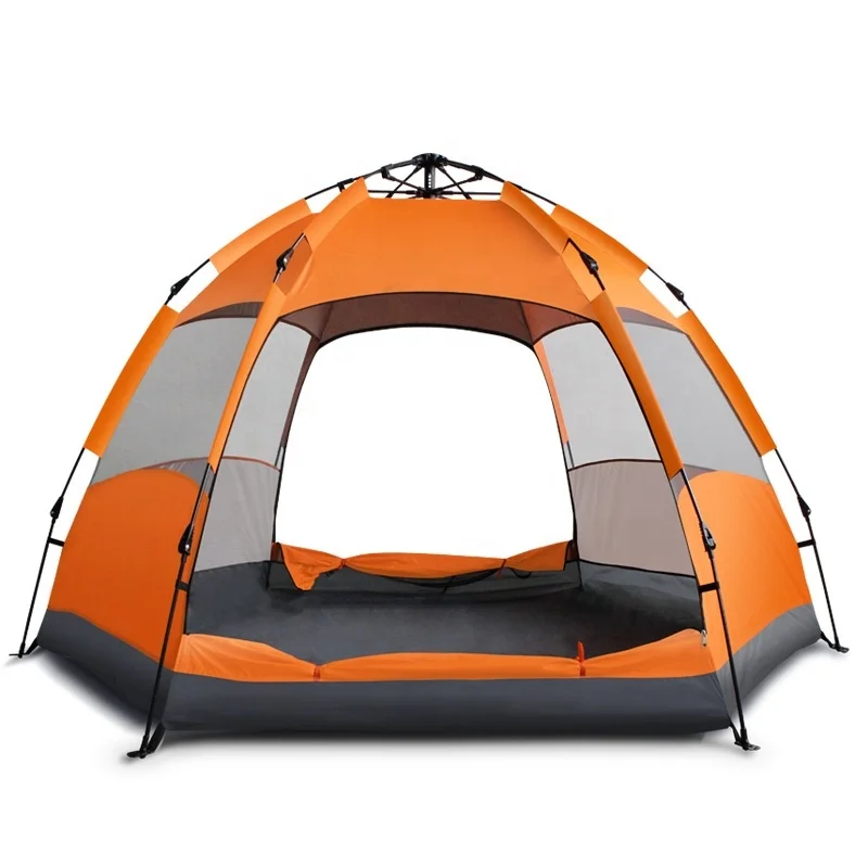 

New Design 3-5 Person tent Easy Quick Setup Dome Pop up Family Tent for camping, Blue,orange