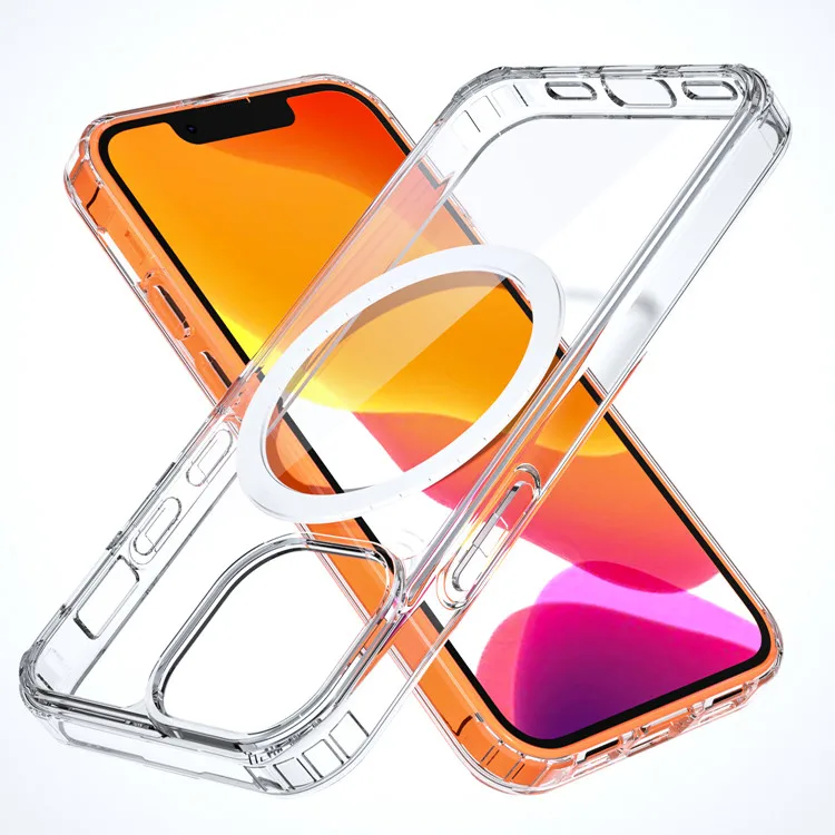 

360 full protection pc tpu shockproof magnetic clear funda cell phone back case cover for iphone 13