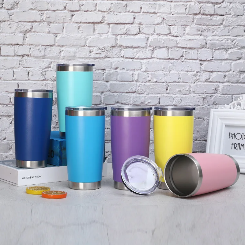 

2021 wholesale 20oz travel custom vacuum thermal double wall coffee mug stainless steel insulated tumbler with lid