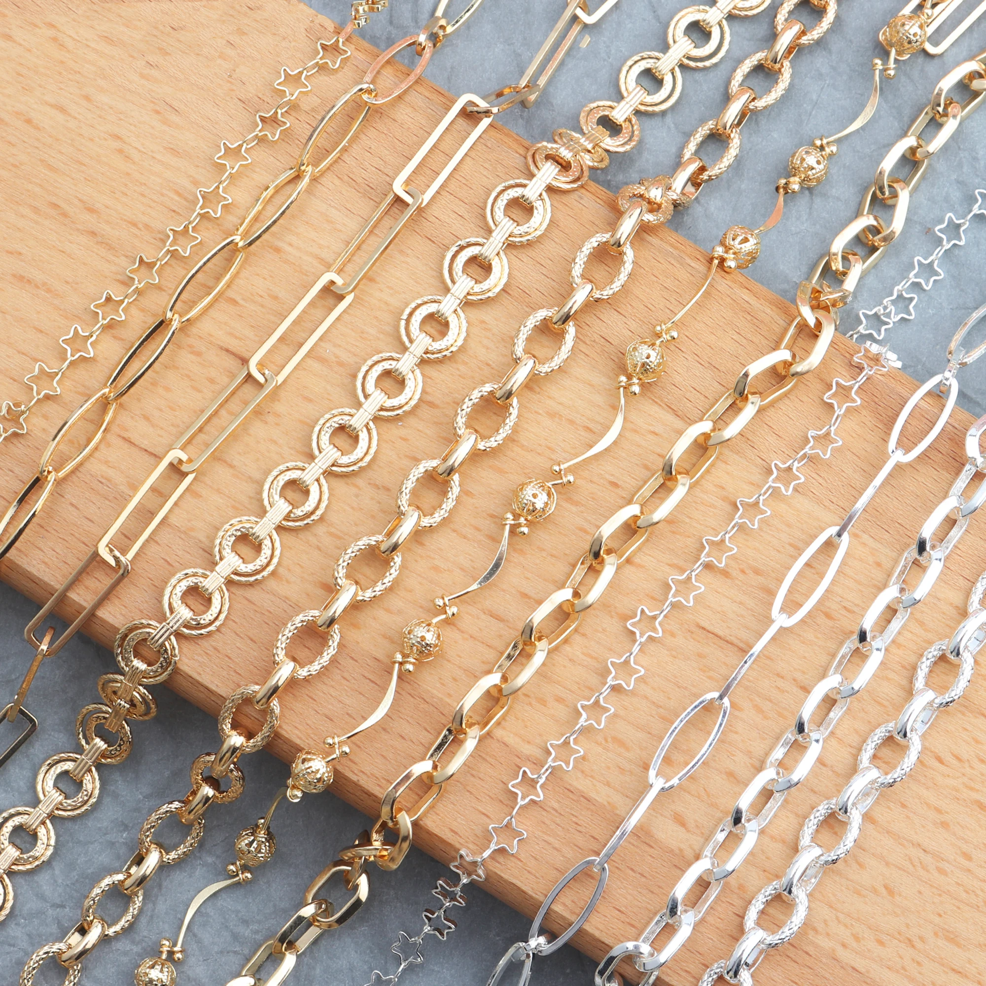 

the most popular 18k gold plated necklace diy chain jewelry accessories,C38,5m / lot, Gold color