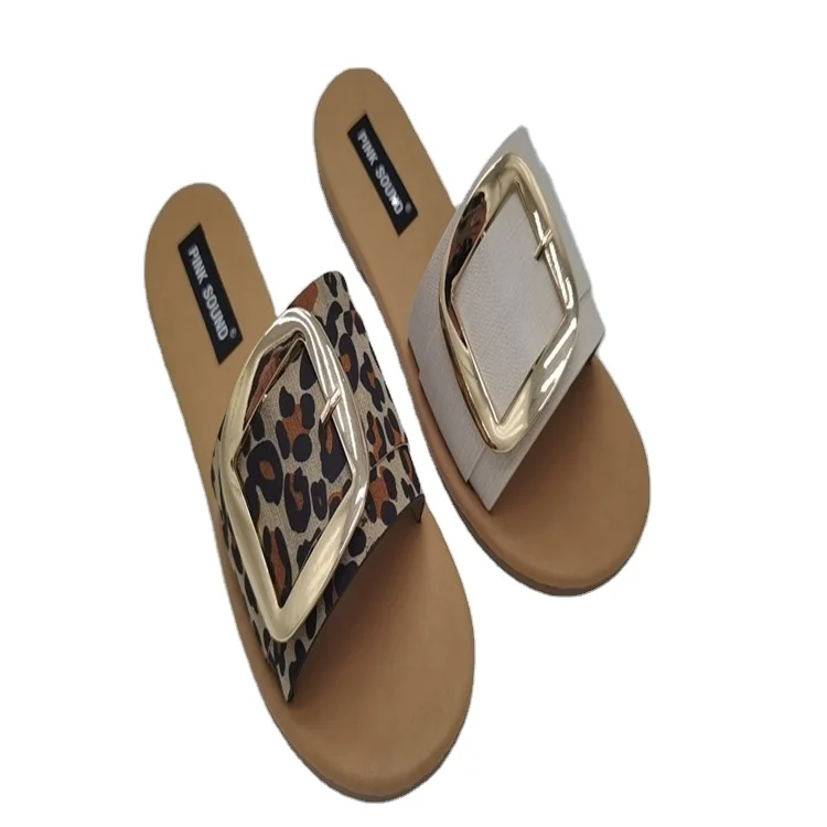 

Summer 2021 new European and American Sandal Flat Flat Girl Clasp Slipper Sandal