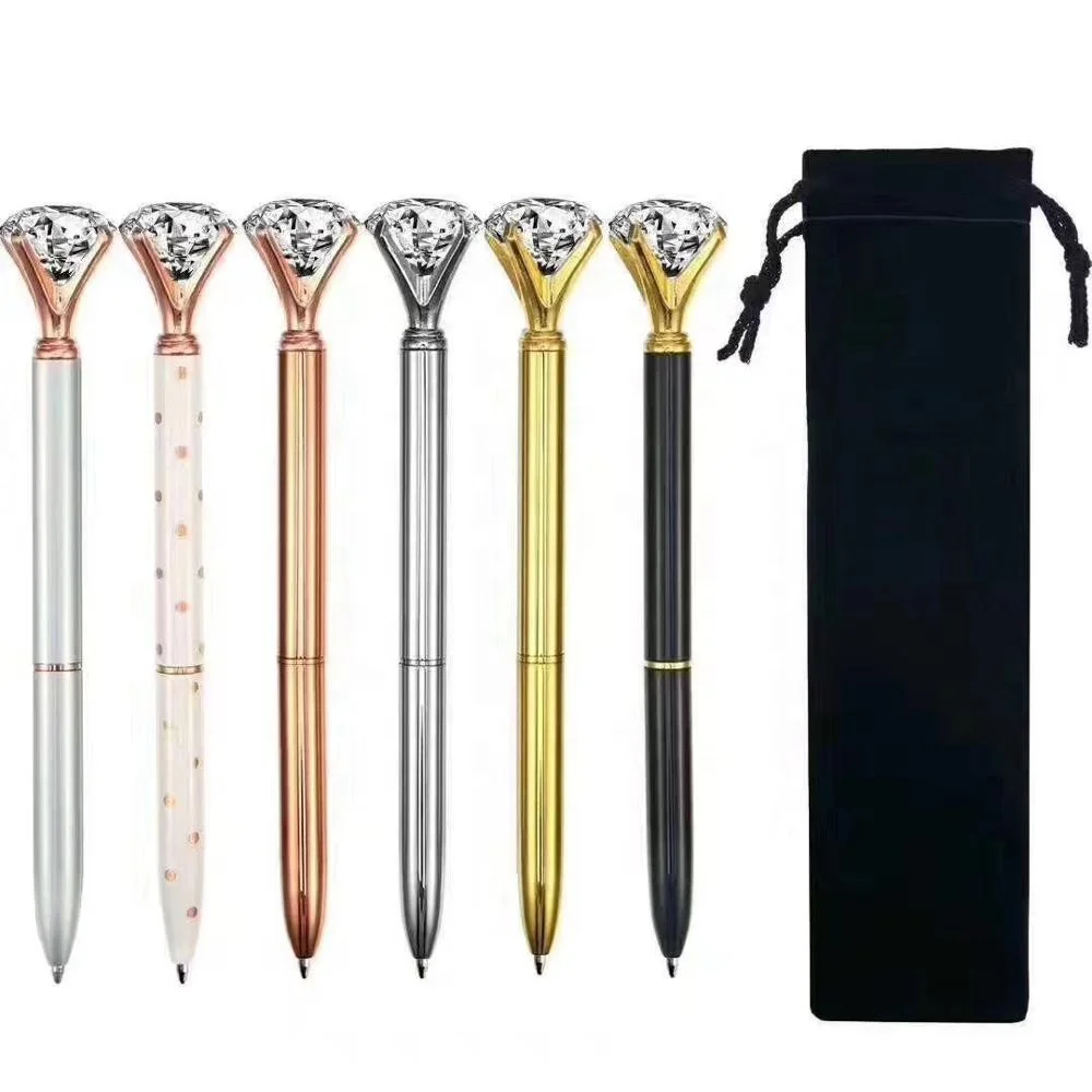 
Custom gifts Metal Pens With Logo Promotional Crystal Ball Pen Big Diamond ballpoint Pens 