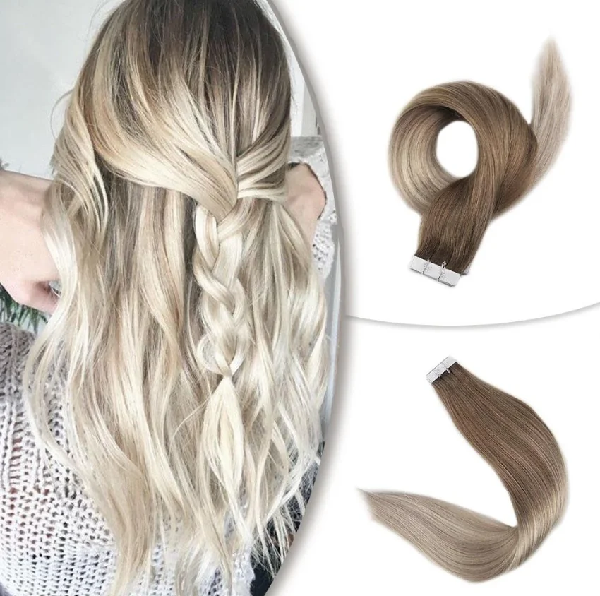 

Top Quality Cuticle Aligned Virgin Extensions Wholesale Double Drawn Tape In Hair Hair Extension 18inch