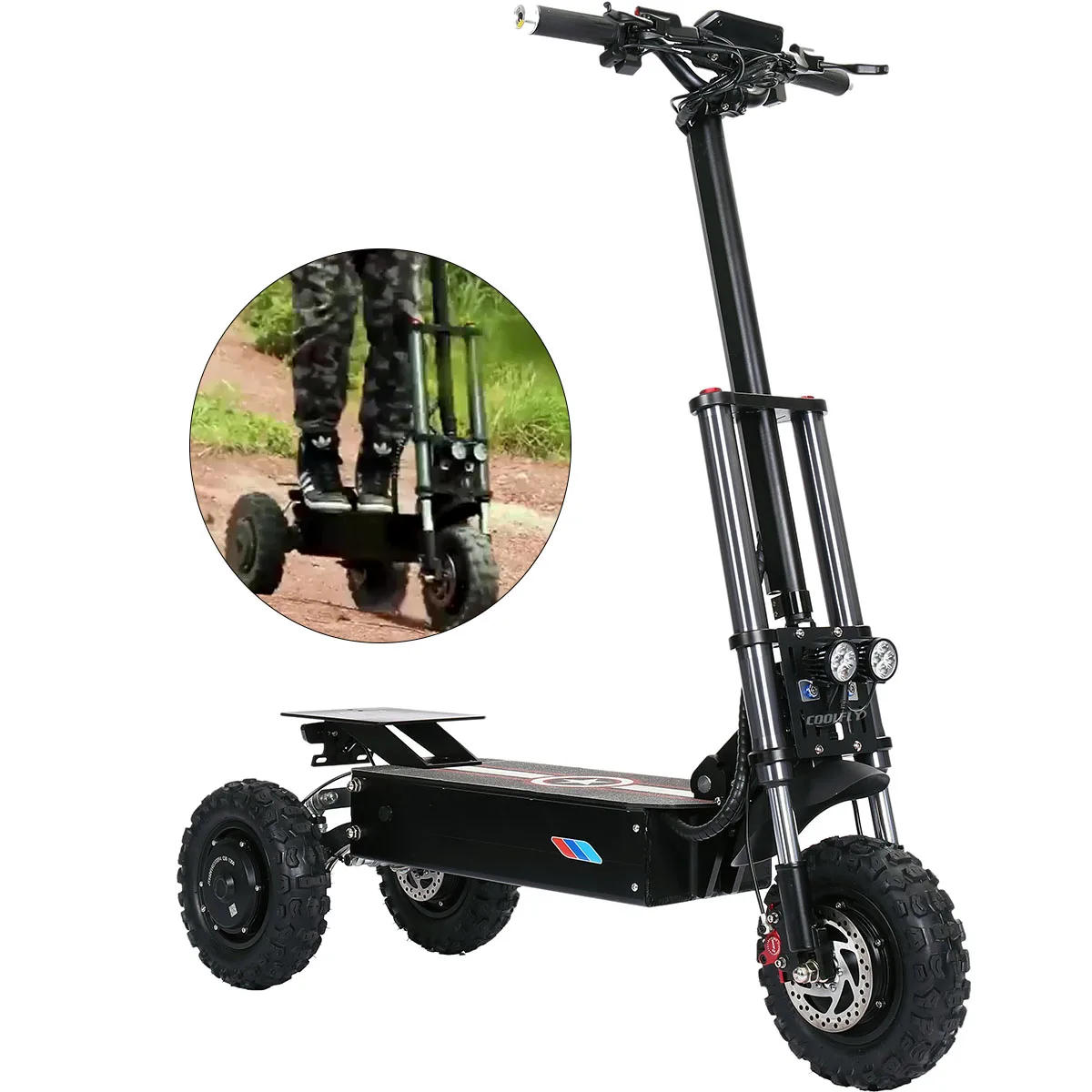 

Powerful 60v5000w 11inch high powerful led light folding adult three motor electric scooter
