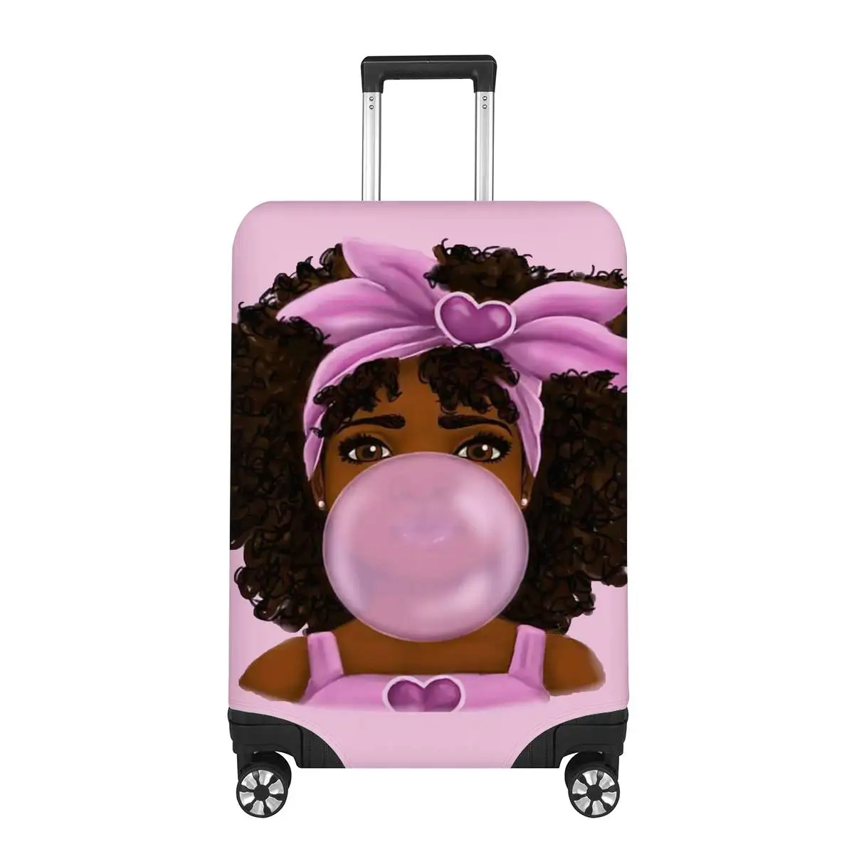 

Africa Beauty Princess Suitcase Covers Elastic Travel Trolley Case / Lady Girl Print Luggage Cover Brown Women, Print on demand