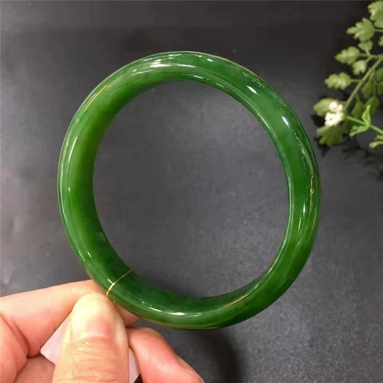 

Factory Wholesale Fine Jewelry Jade Bangle Green Natural Hetian Jasper Gemstone Bangles