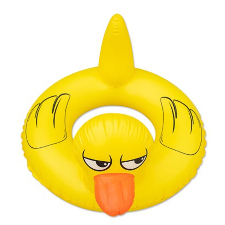 

PVC manufacturer direct selling water inflatable bed small yellow duck swimming circle