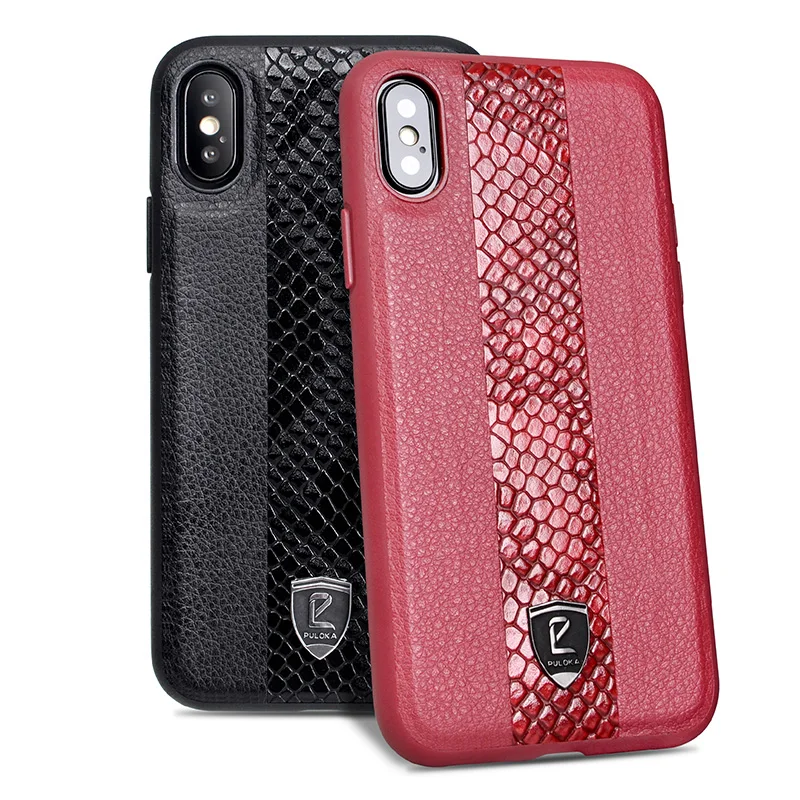 

PULOKA New Design Wholesale Snake Skin Leather Mobile Phone Back Cover Accessories Case for Iphone new model