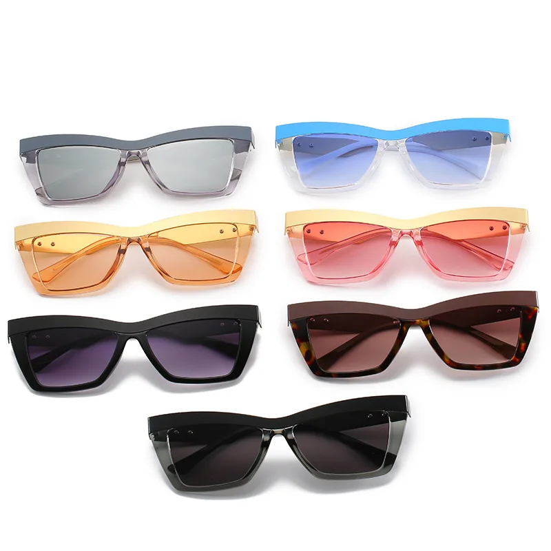 

2021 Colorful Fashion Square Cat Eye Women Sunglasses