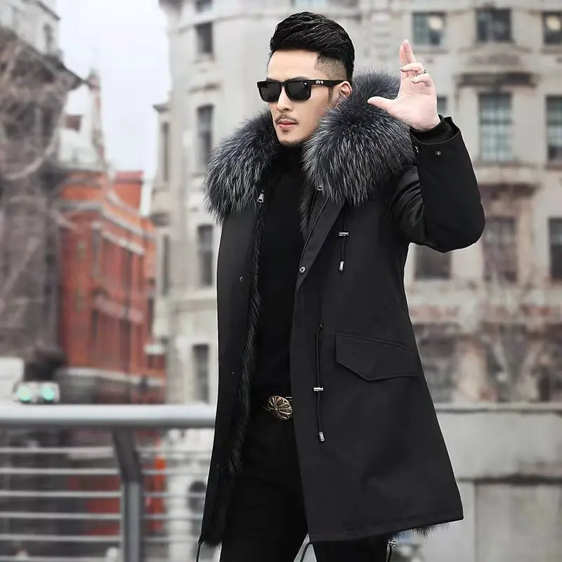 

2021new styles men's parka coat winter long men over warm black coats