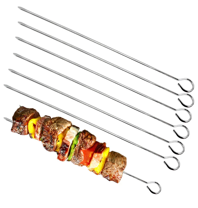 Metal Skewers For Grilling Kabob Skewers Flat Bbq Barbecue Skewer