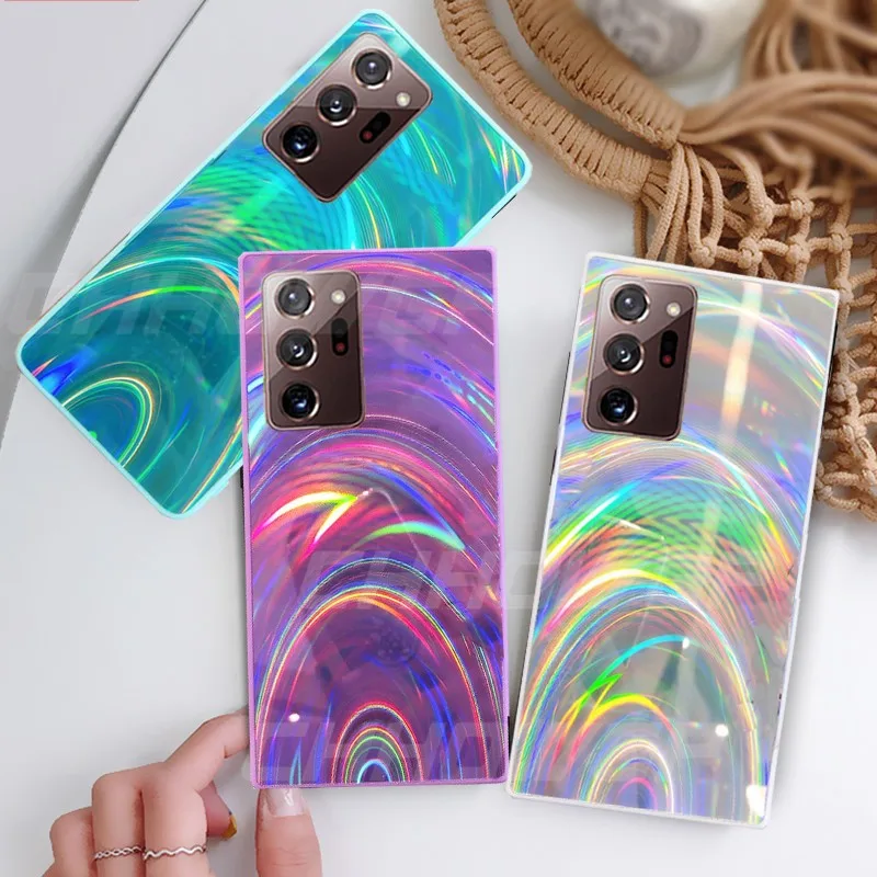 

For Samsung Galaxy Note 20 Ultra Case 3D Rainbow Glitter Laser Mirror Phone Cases For Galaxy Note20 Note 20 Bling Soft Cover